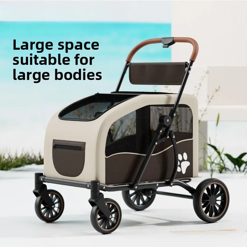 Medium Large Senior Dog Multifunction Pet Stroller Outdoor Travel Portable Foldable Stroller for Dog Pet Trolley Pet Stroller