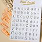 3D Glittery Gothic Letter Design Nail Art Stickers Uppercase Alphabet Letters Artistic Designs DIY Nail Art Decals Decoration #1