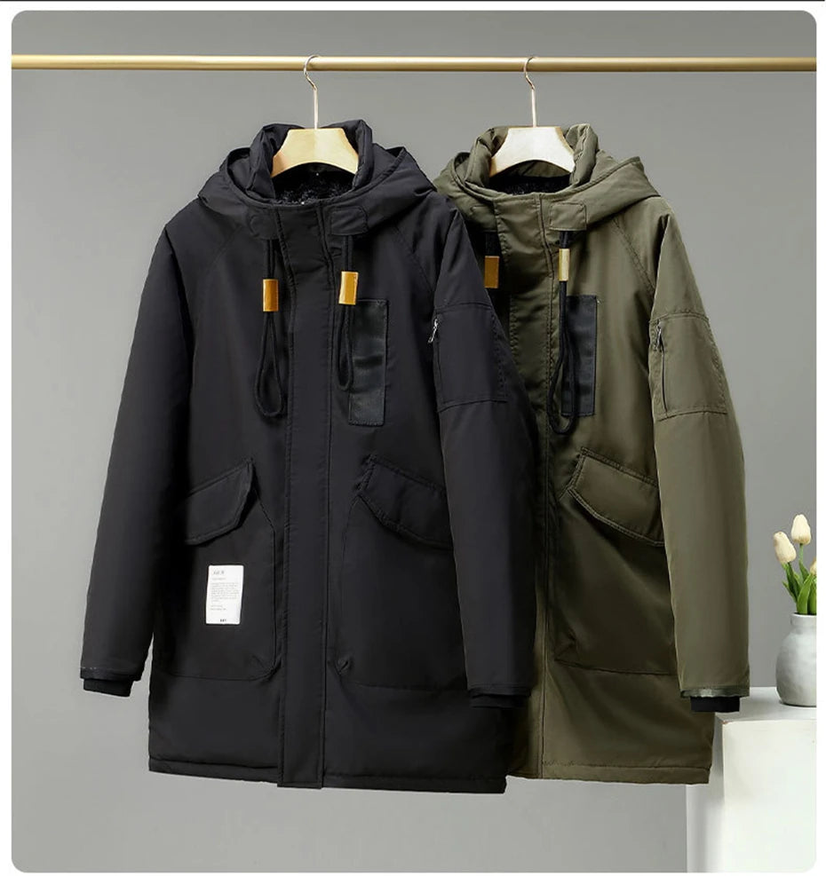 Plus Size 10XL Parkas Men Winter Thick Jacket Coat Fashion Casual Green Parka Male Black Jackets Big Size 10XL