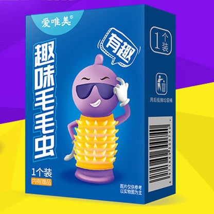 Reusable Condoms For Men Caterpillar Shape Condoms With Spikes Mustache Tendrils Penis Sleeve Super Exciting For Men Sex Toy