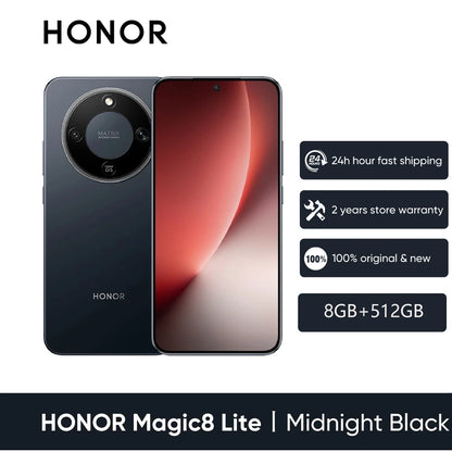 2026 New HONOR Magic8 Lite EU Version 5g Android Smartphone Mobile Phones amoed sbapdragon 6 Gen 4 7500mAh 108MP OIS AI Camera