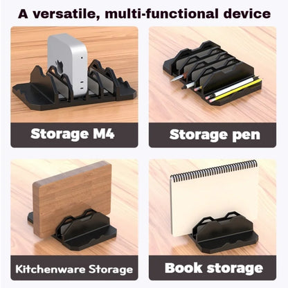 Vertical Laptop Stand Holder Adjustable Desktop Notebook Dock for Macbook iPad Phone Kindle Tablet 3In1 Storage Holder Support