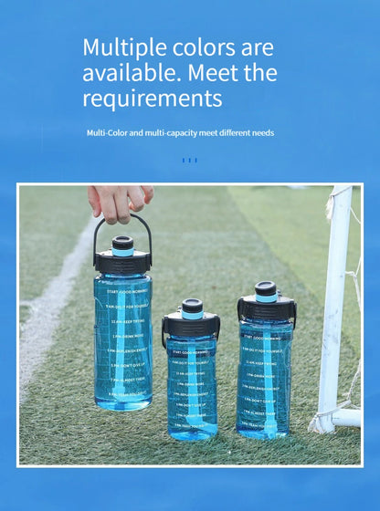3 Liter Water Bottle with Straw 2L 1L Large Big Motivational  BPA Free School gym Sports Drinking Bottle