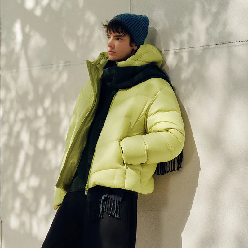Semir Down Jacket Men Loose Hooded Puffer Three-Resistant Outerwear Heat-Generating Anti-Static 2026 New Winter Men's Wear
