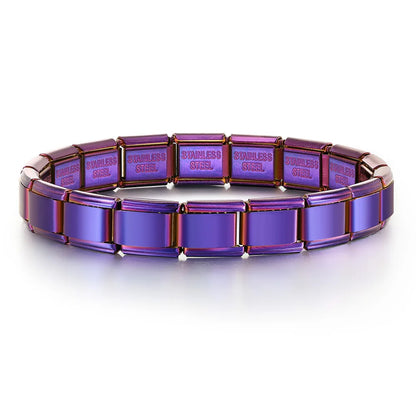 GEMOSA 9mm Width Italian Charm Bracelet Fashion Stainless Steel Bangle Elastic Link Chain High Quality Factory DIY