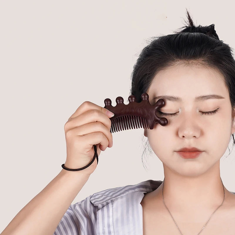 2PCS Massage Comb Head Massager Sandalwood Comb Whale Comb Scalp Scraping Massager Body Massage Tool For Hair Treatment