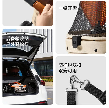 Foldable Pet Stroller Smooth Shockproof Stable Breathable Washable Outdoor Travel Cart for Dogs Cats