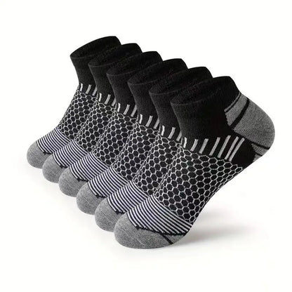 12Pairs High Qualit Athletic Socks Men's Ankle Socks Running Cyclling Waist Honeycomb Design And Firm Sports Leisure Socks Gifts