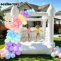Outdoor White Inflatable Bounce House for Wedding, Commercial PVC Oxford Bounce Castle For kids Birthday Party