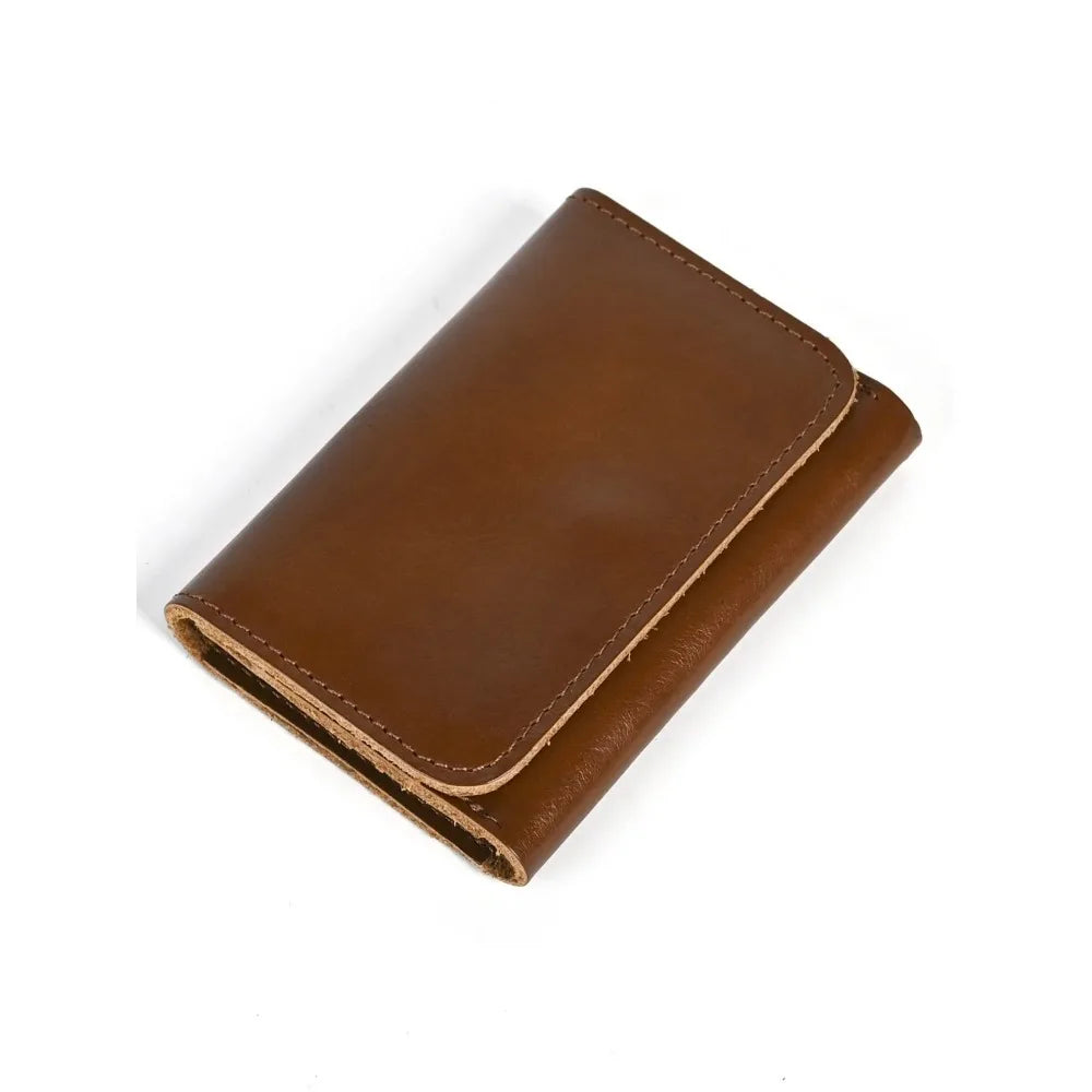 Genuine Cowhide Leather Wallet for Men Women Vintag2026 Small Men's Wallets Compact Card Holder Leather Coin Purse