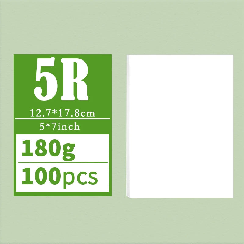 3R 4R 5R A5 Multi Specification High Gloss Photo Paper Photo Printing Paper Inkjet Printer 180G Glossy Single-Sided Photo Paper