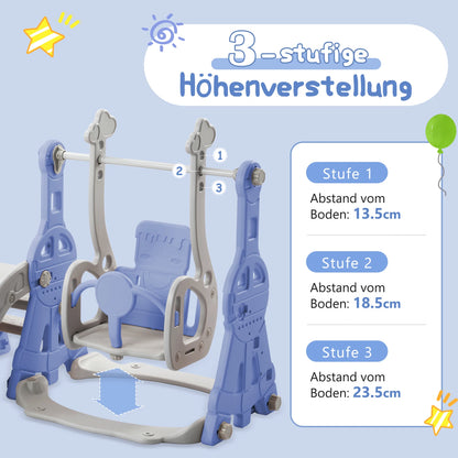 Rosahqnda 4-in-1 Children slide Indoor & Outdoor Outdoor Outdoor Playground for Toddlers Swing 1-6 Years