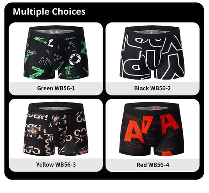 4/10piece Men's European And American Size Printed Fashionable Underwear Comfortable Plus Size Boxer Shorts Casual Sports Shorts