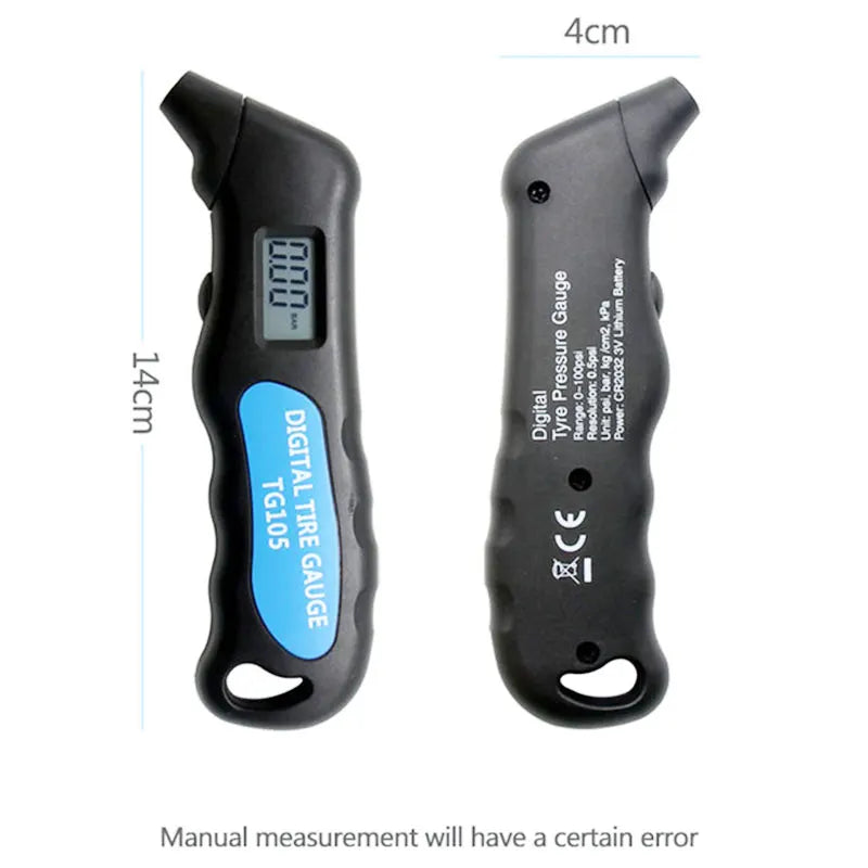 Tire Pressure Gauge Non-Backlight High-precision Digital Tire Pressure Monitoring Car Tyre Air Pressure Gauge Meter LCD Display
