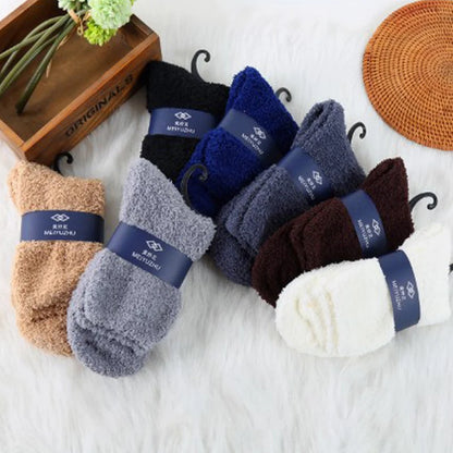 Winter Warm Thicken Fluffy Socks Men Soft Elastic Coral Velvet Towel Sock Unisex Thermal Cozy Floor Sleeping Socken Dropshipping