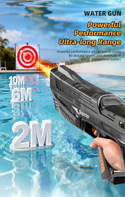 New Electric Water Guns Children Wholesale AutomaticWater Absorption Battery DisplayLarge Capacity Boys' Water PlayToyWater Gun