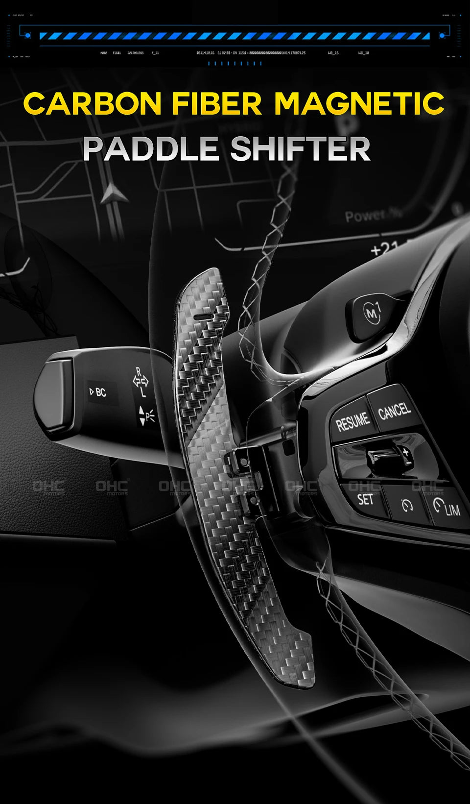 Carbon Fiber Magnetic Paddle Shifter For Mercedes-Benz Smart 451 / 453
