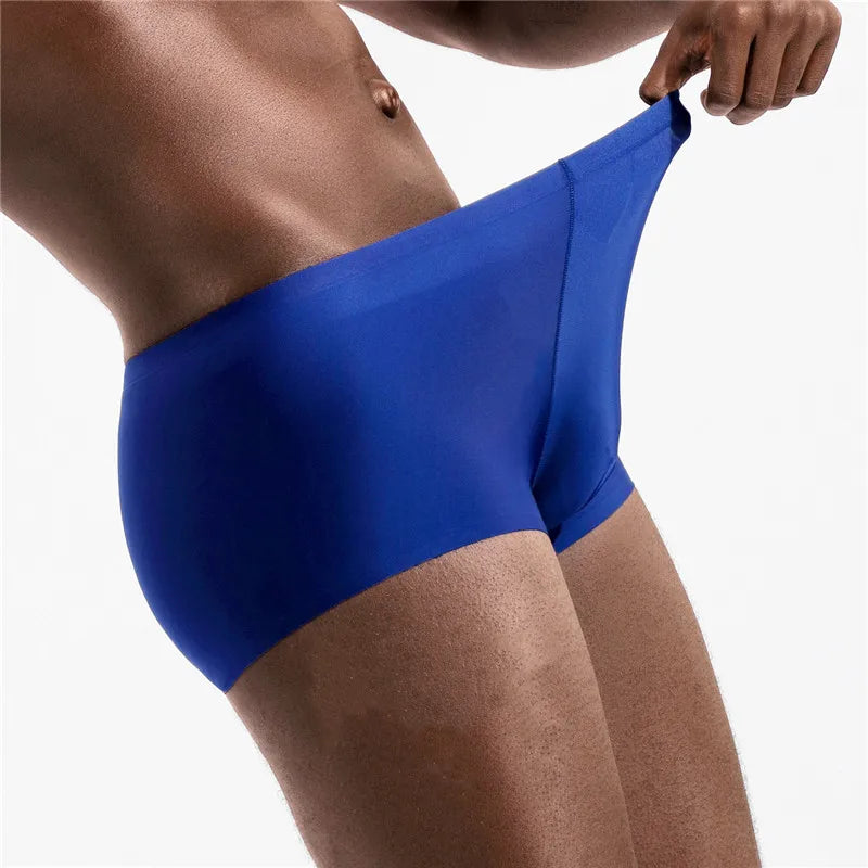 L-Xxxl Seamless Eisse Ide Boxer Men Solid Color Male Underpants Ultra Thin Sexy Underwear Summer Cool Trunk Shorts