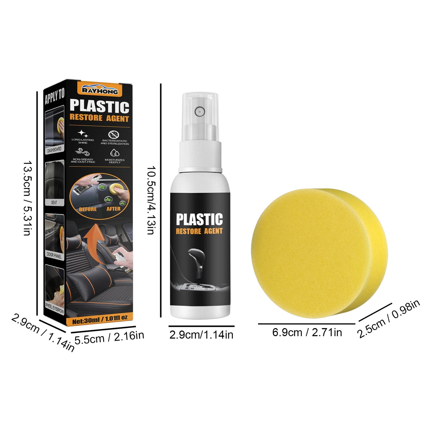 Car Plastic Restorer Back To Black Gloss Plastic Renovator Longlasting Coating Leather Restore Auto Polish Cleaning Products
