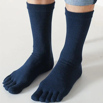 5Pairs Five Fingers Toe Socks Breathable Cotton Unisex Sports Running Sweat Absorbent Antibacterial Ankle Crew