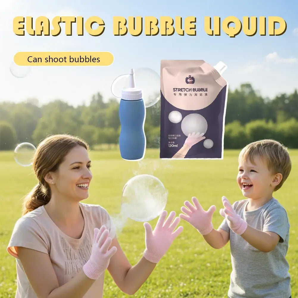 Smoke Bubble Stick Kit Rechargeable Mist Bubble Maker with Bubble Solution Gloves Charging Cable Smoky Bubble Liquid