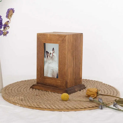 Pet Urns For Dogs Or Cats Wooden Urn Ashes Ashes Personalized Photo Frame Pet Cremation Urns Keepsake Memory Box