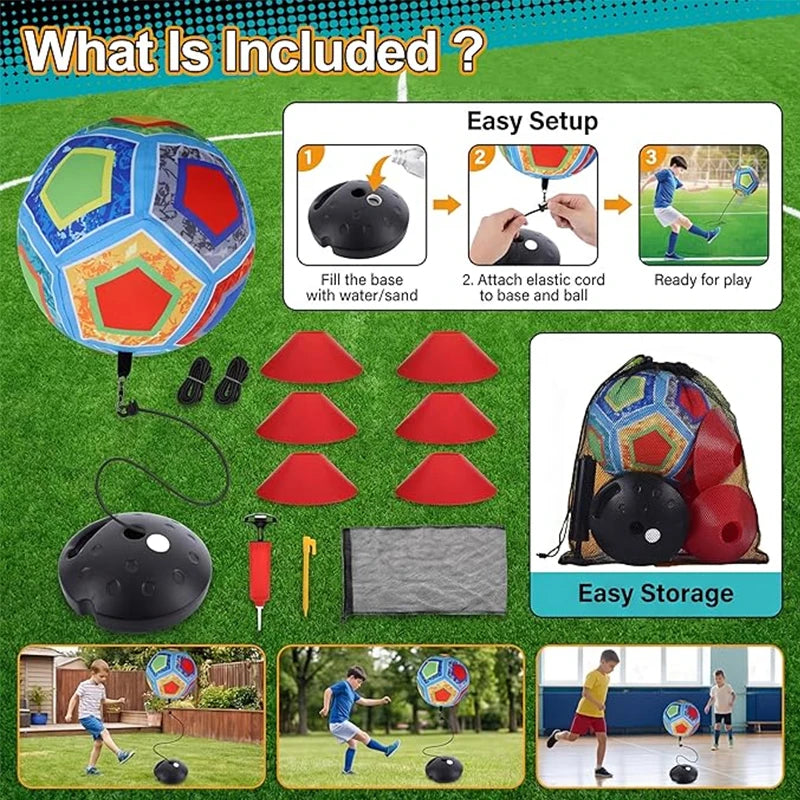 Soccer rebound training set for outdoor exercise parent-child interaction ball bouncing and rebounding rope sports toys Gifts