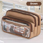 Clear Transparent Pencil Case, Large Capacity Multifunctional Stationery Storage Bag for School Students, Durable & Convenient