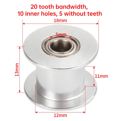 GT2 Idler Timing Pulley 16-tooth 20-Teeth with 3mm or 5mm Bore with Bearings for 3D Printer Parts Timing Belt 6mm 10mm
