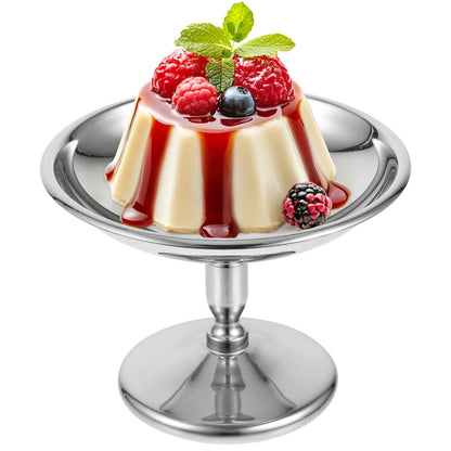 304 Stainless Steel Dessert Cup Ice Cream Cups Salad Goblet Retro High Base Bowl for Fruit Yogurt Snack Dish Bar Dinnerware