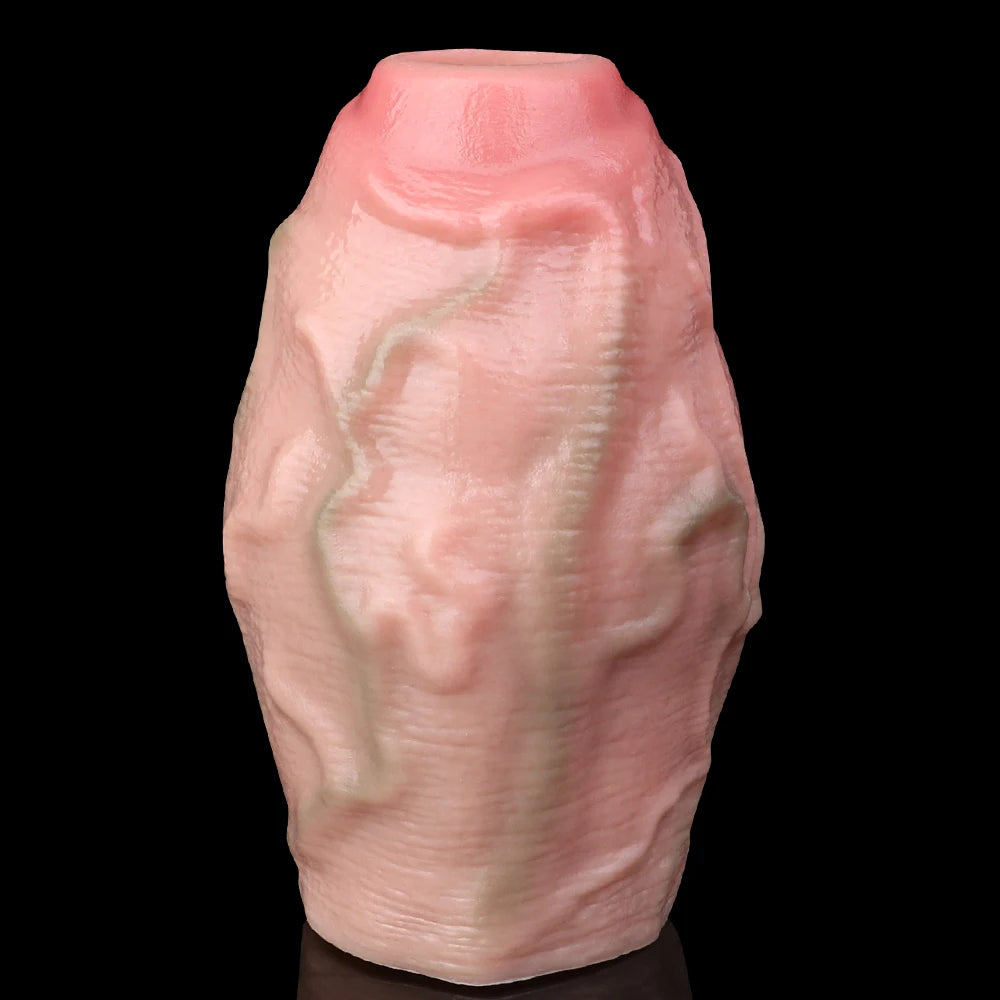 FAAK Silicone Penis Sleeve Ring Realistic Hollow Dildo Size S M Dildo Sheath Delay Ejaculating Cock Enlarger Sex Toys For Men