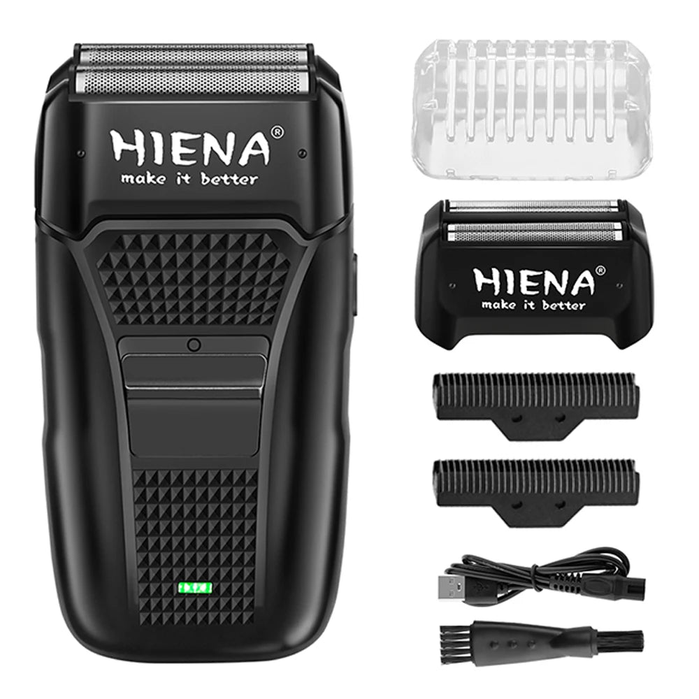HIENA Shaving Machine Men Electric Shaver Hair Clipper Rechargeable Metal Housing Pro Electric Shaver for Men Electric Home