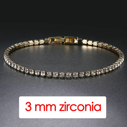 Hip Hop Iced Out 3/4/5mm Crystal Tennis Bracelet for Men Homme Trendy Punk Zirconia Men's Chain on The Hand Streetwear Jewelry