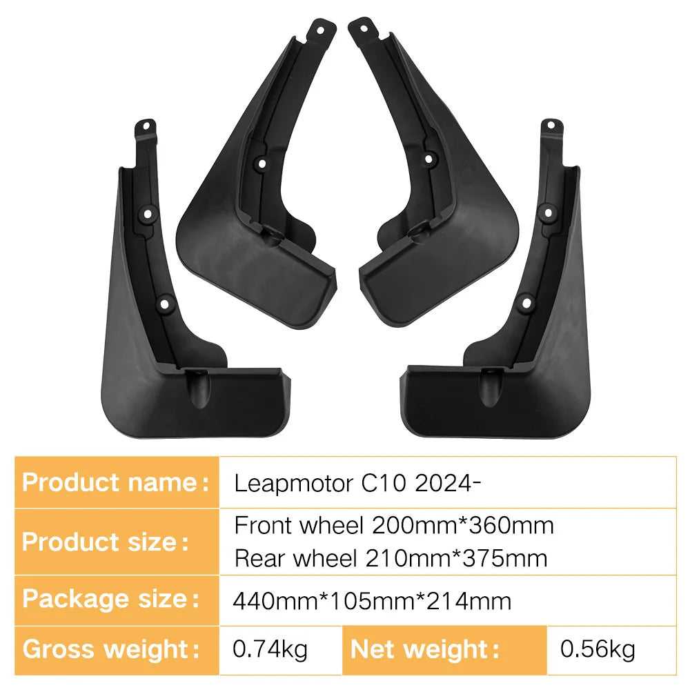 For Leapmotor C10 2024 2025 Car Mud Flaps Splash Guard Mudguards MudFlaps Front Rear Fender Auto Styline Car Accessories