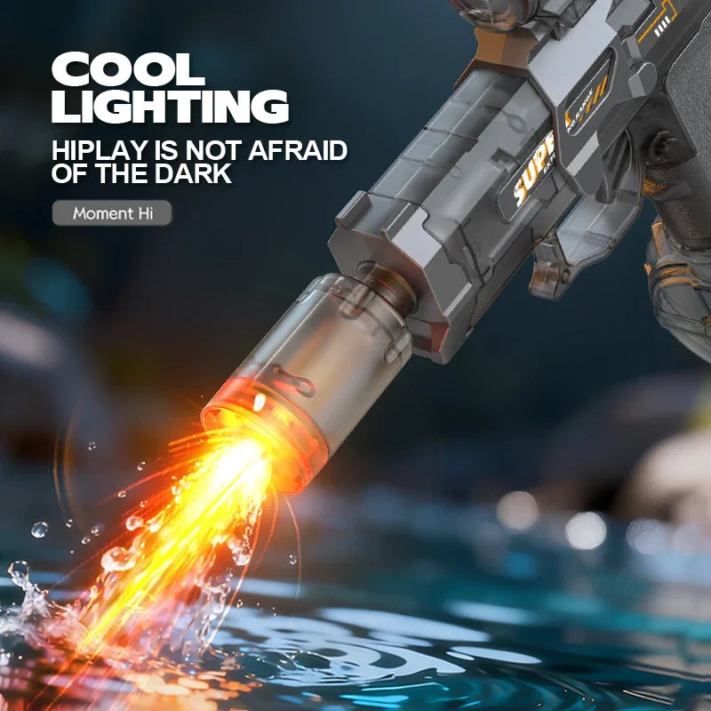 Children Electric Water Gun Simulated Firing Automatic Water Blasters with Led Light Summer Outdoor Beach Pool Shooting Game Toy