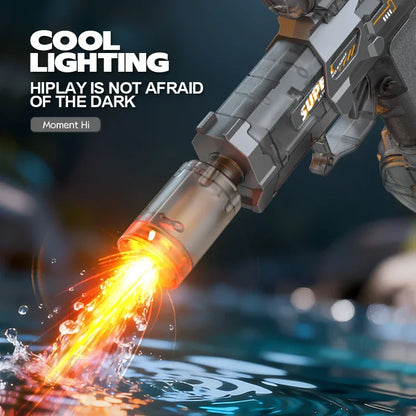 Children Electric Water Gun Simulated Firing Automatic Water Blasters with Led Light Summer Outdoor Beach Pool Shooting Game Toy