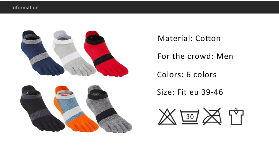 Large Plus Size Toe Socks Sport Mans Mesh Breathable Compression Sweat-Absorbing Fitness Elastic Five Finger Ankle Socks Student