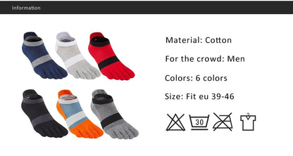 Large Plus Size Toe Socks Sport Mans Mesh Breathable Compression Sweat-Absorbing Fitness Elastic Five Finger Ankle Socks Student
