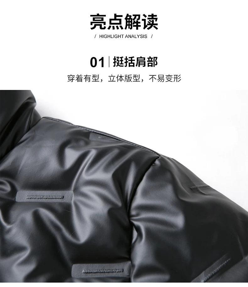 80%  White Duck Down Coat 2024 Trendy Fashion Winter Stand Collar Warm Sport Jacket Men's Thermal Thick Outwear