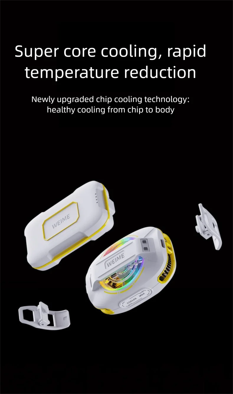 Magnetic Phone Semiconductor Cooler with Rechargeable Battery - 3000mAh Portable Phone Cooler for Gaming & Live Streaming, Clip-