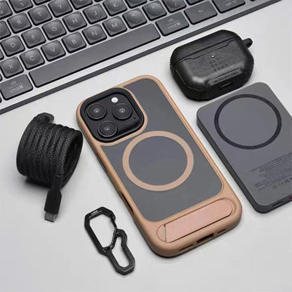 Invisible Folding Stand for Magsafe Magnetic Case For iPhone 17 Pro Max 17Pro Air Matte Skin Feel Wireless Charging Hard Cover