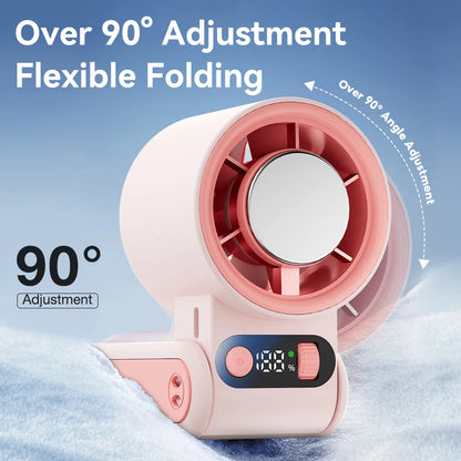 Portable Handheld Fan LED Digital Display With Refrigeration Board 90° Foldable  199Gear Strong Wind Speed 8000mAh F16