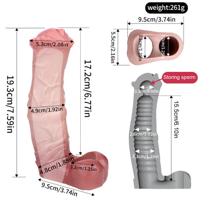FAAK Silicone Penis Sleeve Ring Realistic Hollow Dildo Size S M Dildo Sheath Delay Ejaculating Cock Enlarger Sex Toys For Men