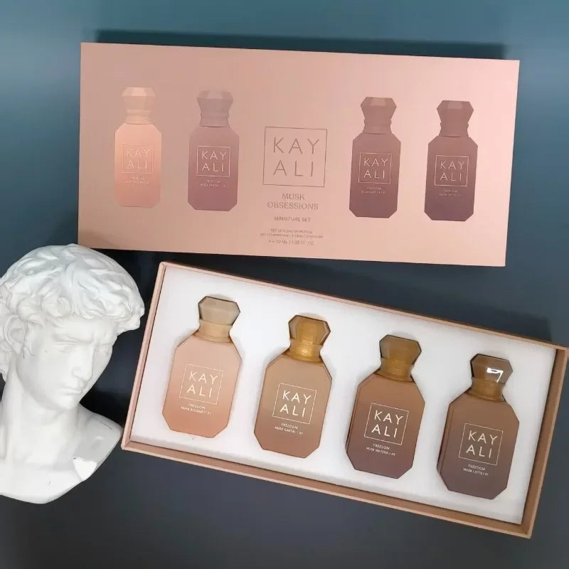 KAYALI Unisex Perfume Set 4*30ml Long Lasting Fresh Elegant Freedom Musk Floral Natural Fragrance Four Scents Musk Obsessions