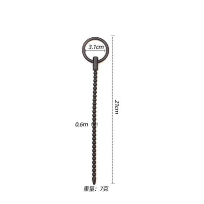 Deep Sensation Self-Discovery: 3-Piece Silicone Beaded Urethral Sound Set with Safety Pull Ring Male Intimate Penis Plug Trainer