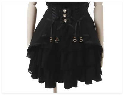 Japanese Liz Skirt High Waist Thin Kawaii Cute Bow Lolita Skirts Women Summer New Elastic High Waist Ruffle Short Pleated Skirt