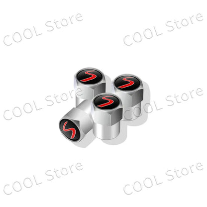 4Pcs Car Styling John Cooper Works Emblem Auto Wheel Tire Air Valve Caps Dust Cover For Mini Cooper S Logo R52 R53 R58 F55 F56