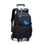 School Bag Kids Rolling Backpack for Boy Wheeled Backpack School Bag With Wheels Trolley Bookbag Carry on Luggage with Lunch Bag