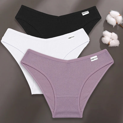 FINETOO 3PCS/Set M-XXL Women Sexy Cotton Panties Underwear Female Underpants Woman Briefs Cotton Pantys Girl Intimates Lingerie