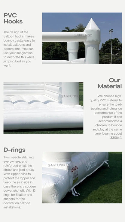 Customization White Bounce House Inflatable Bouncing House Bouncy Castle Combo With Slide And Ball Pit For Kids Birthday/Event